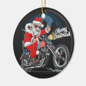 メリークリスマスサンタバイクもしくは自転車に乗る人 セラミックオーナメント (左)
