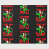 メリークリスマスサンタバイデン氏カマラハリス恐竜 ラッピングペーパー (フラット)