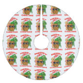 メリークリスマスサンタパイナップル ブラッシュドポリエステルツリースカート (正面)