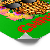 メリークリスマスサンタパイナップル ポスター (角)