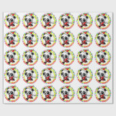 メリークリスマスサンタパンダ ラッピングペーパー (フラット)