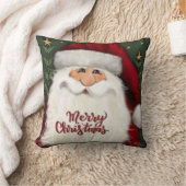 メリークリスマスサンタパーソナライズされたンネームホリデー クッション (ブランケット)