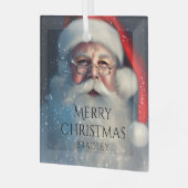 メリークリスマスサンタフェスティバルウィンターホリデーズ ガラスオーナメント (正面左)