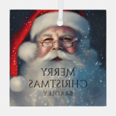 メリークリスマスサンタフェスティバルウィンターホリデーズ ガラスオーナメント (裏面)