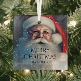 メリークリスマスサンタフェスティバルウィンターホリデーズ ガラスオーナメント