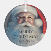 メリークリスマスサンタフェスティバルウィンターホリデーズ ガラスオーナメント (正面)