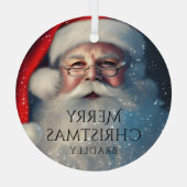 メリークリスマスサンタフェスティバルウィンターホリデーズ ガラスオーナメント (裏面)