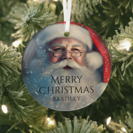 メリークリスマスサンタフェスティバルウィンターホリデーズ ガラスオーナメント