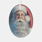 メリークリスマスサンタフェスティバルウィンターホリデーズ ガラスオーナメント (正面左)