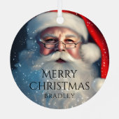 メリークリスマスサンタフェスティバルウィンターホリデーズ メタルオーナメント (裏面)