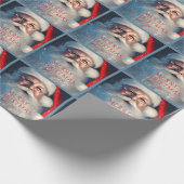 メリークリスマスサンタフェスティバルパーソナライズされた名 ラッピングペーパー (角)