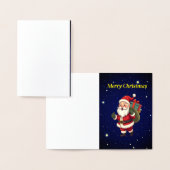 メリークリスマスサンタフォイルカード 箔カード (ディスプレー)