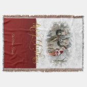 メリークリスマスサンタフォト スローブランケット (正面)