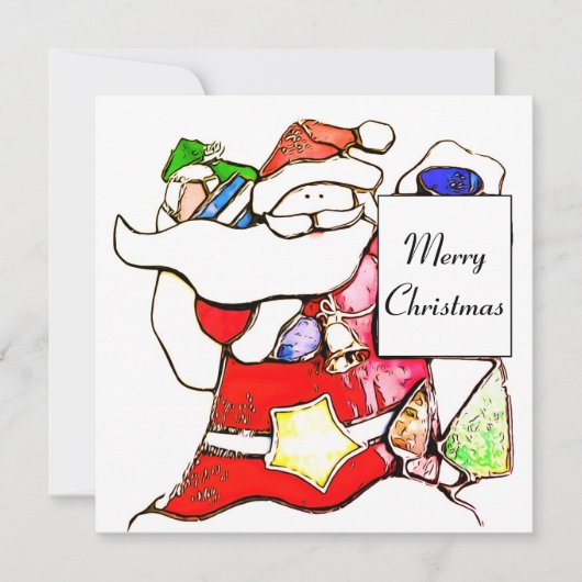 メリークリスマスサンタフラットカード (正面)