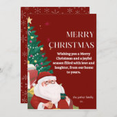 メリークリスマスサンタホリデーカード シーズンカード (正面/裏面)