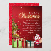 メリークリスマスサンタホリデーカード シーズンカード (正面/裏面)