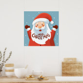 メリークリスマスサンタポスター ポスター (キッチン)