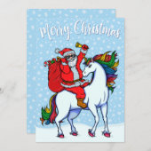 メリークリスマスサンタライディングユニコーン シーズンカード (正面/裏面)
