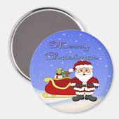 メリークリスマスサンタラウンドマグネット マグネット (正面/裏面)