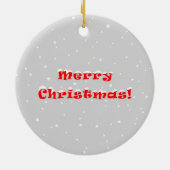 メリークリスマスサンタレッドハットバード セラミックオーナメント (裏面)