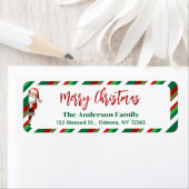 メリークリスマスサンタレッド+グリーン差出人住所 ラベル (インサイチュ)