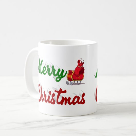 メリークリスマスサンタレーのハーフスクリプト コーヒーマグカップ (正面左)