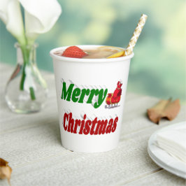 メリークリスマスサンタレータイポグラフィ 紙コップ