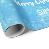 メリークリスマスサンタレーパーソナライズされたユニコーン ラッピングペーパー (ロールコーナー)