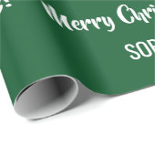 メリークリスマスサンタレーパーソナライズされたユニコーン ラッピングペーパー (ロールコーナー)