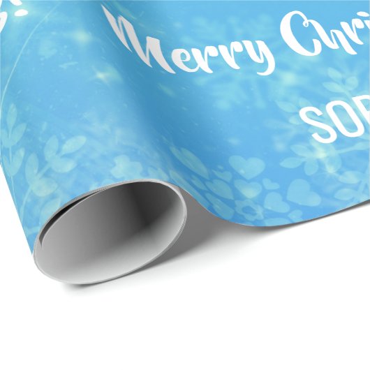 メリークリスマスサンタレーパーソナライズされたユニコーン ラッピングペーパー (ロールコーナー)