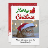 メリークリスマスサンタレー写真のスクリプト シーズンカード (正面/裏面)