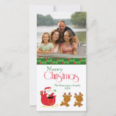 メリークリスマスサンタレー家族の写真カード シーズンカード (正面)