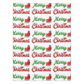 メリークリスマスサンタレー赤い緑のスクリプト テーブルクロス (正面)