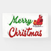 メリークリスマスサンタレー赤い緑のスクリプト 横断幕 (横)