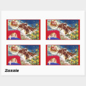 メリークリスマスサンタレー 長方形シール (シート)