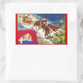 メリークリスマスサンタレー 長方形シール (バッグ)