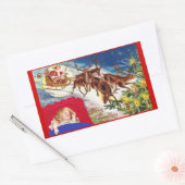 メリークリスマスサンタレー 長方形シール (封筒)