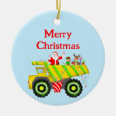 メリークリスマスサンタンプダンプ小妖精や小人ルドルフ セラミックオーナメント (正面)