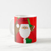 メリークリスマスサンタ信じレッドのおもしろいマグカップ コーヒーマグカップ (正面左)