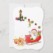 メリークリスマスサンタ小妖精や小人サンタフラットグリーティングカード カード (裏面)