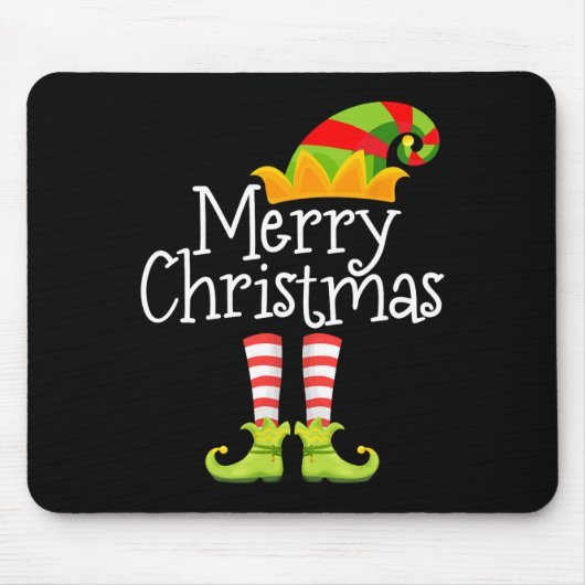 メリークリスマスサンタ小妖精や小人スクワッドトナカイおもしろいXma マウスパッド (正面)