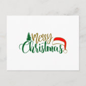 メリークリスマスサンタ帽子 ポストカード (正面)