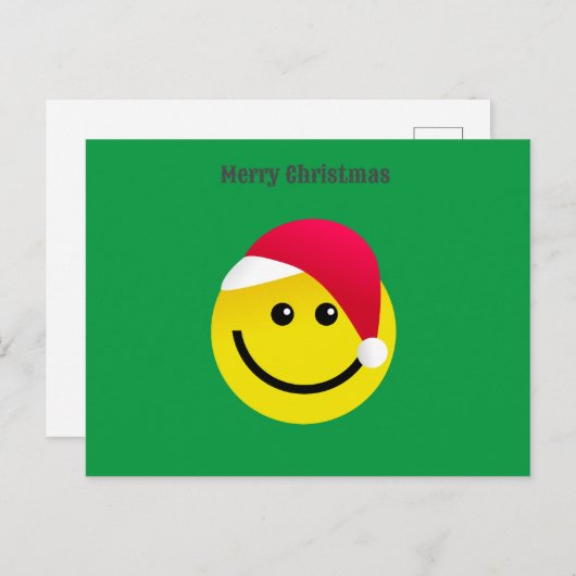 メリークリスマスサンタ絵文字ホリデーポストカード シーズンポストカード (正面/裏面)