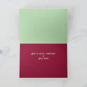 メリークリスマスサンタ雪だるまおもしろいおもしろいコミカル シーズンカード (内部)