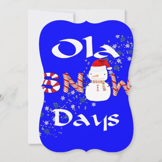 メリークリスマスサンタ雪だるまフラットグリーティングカード カード (正面)