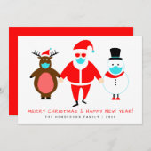 メリークリスマスサンタ顔マスク シーズンカード (正面/裏面)