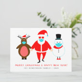 メリークリスマスサンタ顔マスク シーズンカード (スタンド正面)