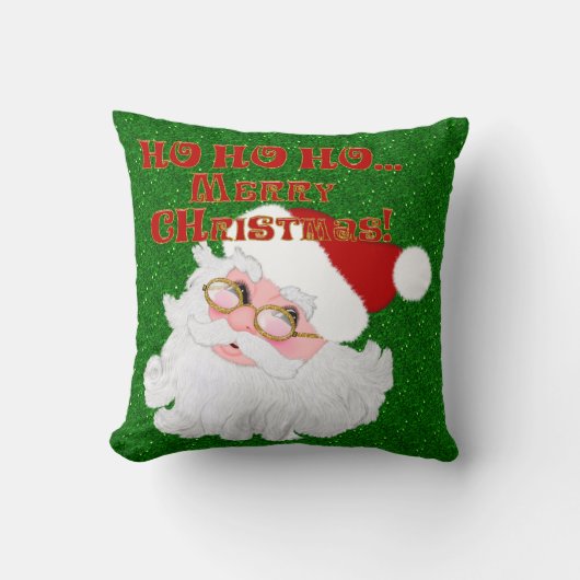 メリークリスマスサンタ顔角枕 クッション (正面)