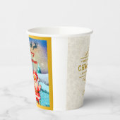 メリークリスマスサンタ、そり、トナカイ、スノーフレーク 紙コップ (左)