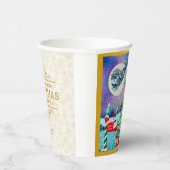 メリークリスマスサンタ、そり、トナカイ、スノーフレーク 紙コップ (右)